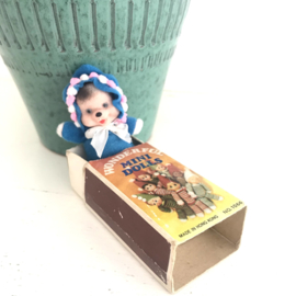 Vintage "Wonderful mini dolls" /lucifer"popje, blauw beertje, 70's