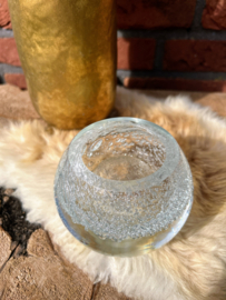 Vintage glazen presse papier/ olie lamp pf voor geurstokjes  'Bubbles'