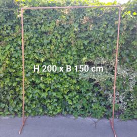 Te huur:  Backdrop met metalen standaard 'koper',  incl. bekleding