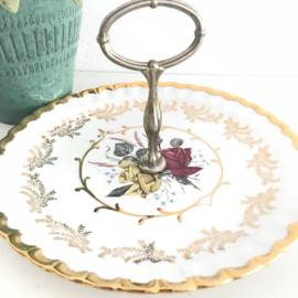 Vintage cake of koekjes schaal, Ø 25 cm, Alpine white Ironstone Wood & Sons