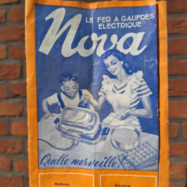 Vintage roestvrijstalen wafelijzer 'Nova'