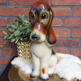 Vintage "Jema' beeld Basset hond, keramiek, Jaren '40