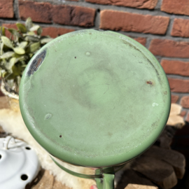 Vintage rededa-groene emaille melk koker