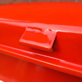 Vintage emaille broodtrommel rood