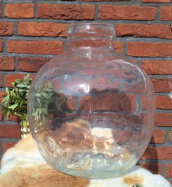 Vintage carboy/ mandfles,  handgeblazen, H 36 cm