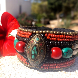 Vintage Tribal Tibetaanse armband kraaltjes nr.5