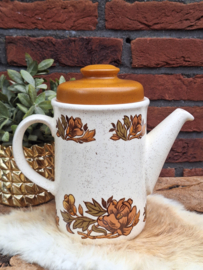 Vintage koffiepot met bruine deksel , jaren '50