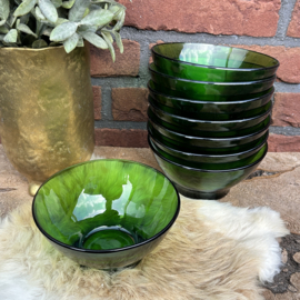 Vintage groene glazen 'Vereco' schaaltjes(4) , Jaren '60