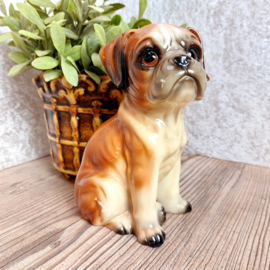 Vintage beeldje hondje 'boxer pup' keramiek