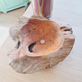 Robuuste teak houten schaal