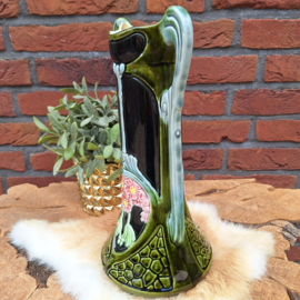 Antieke vaas Art Nouveau/ Jugenstil vaas met Majolica glazuur