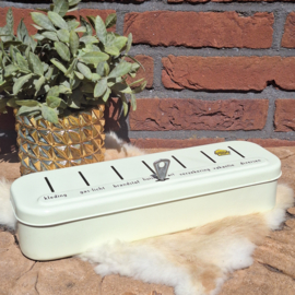Vintage "Brabantia" huishoud geldkistje offwhite incl. sleutel, nr.4