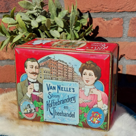 Vintage blik 'Van Nelle's Stoom Koffiebranderij en Theehandel'