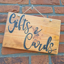 Te huur:  Bord met "Gifts & Cards" ♥ Nr. 20