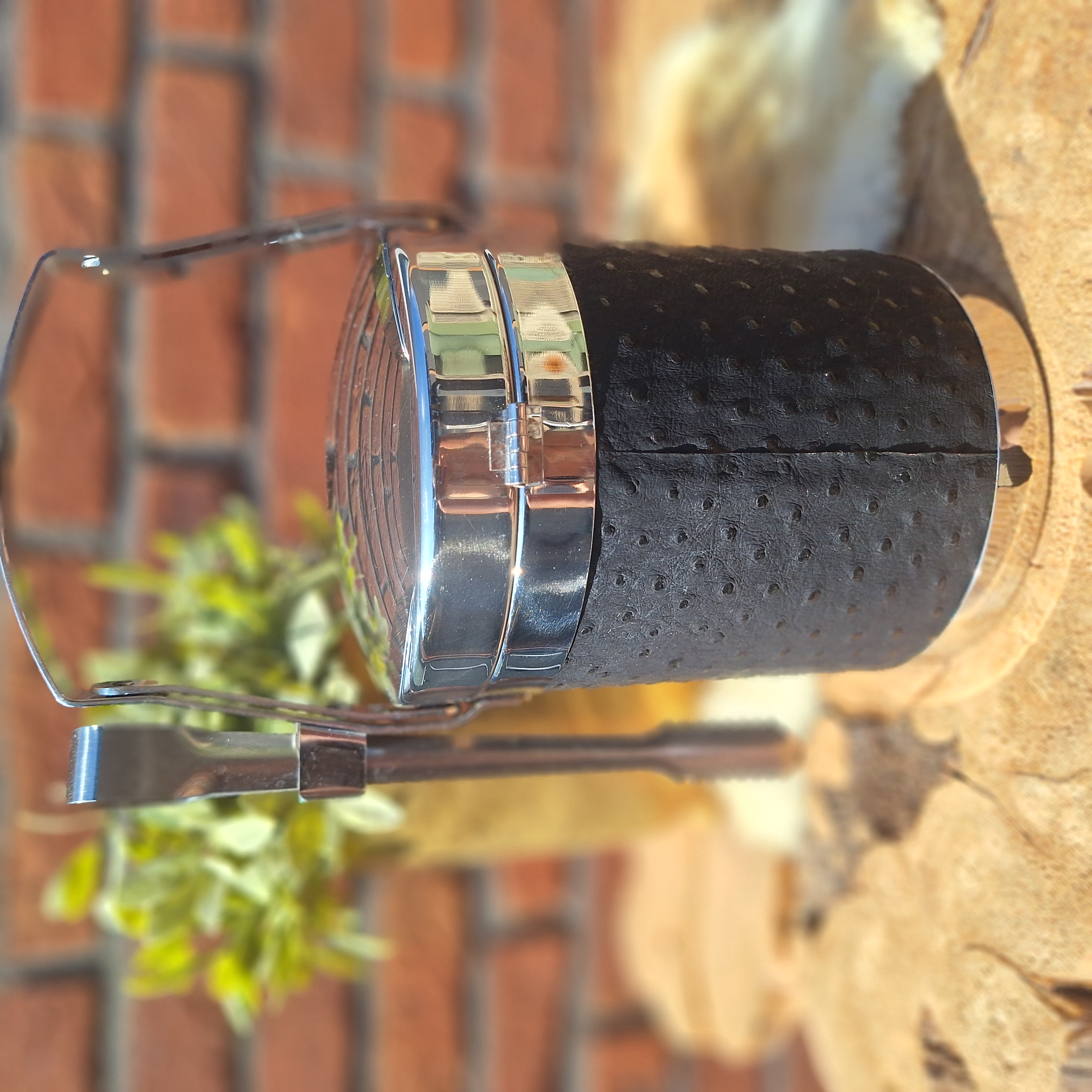 Vintage ijsemmer met tang sus-inox W-Germany