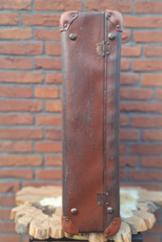 Vintage  bruine koffer van geperst karton i.cm. leder, Jaren '50