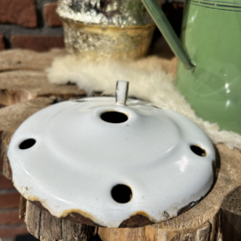Vintage rededa-groene emaille melk koker