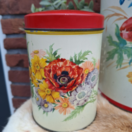 Vintage blik met '70's bloemen print