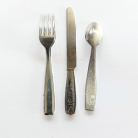 Vintage plastic poppen bestek
