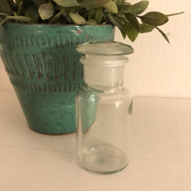 Vintage apothekers stopfles/pot glas, 11 cm