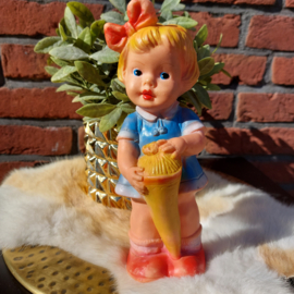 Vintage piep-figuur/ pop "meisje met strik", Jaren '60