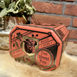 Vintage 'Colman's Mustard' blik zalmroze/ goud