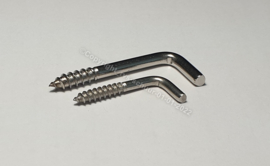 Rvs Schroefhaak met houtschroefdraad 3X30