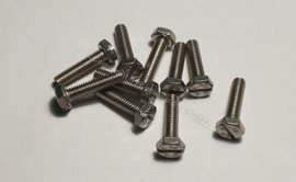 Zeskantbout Rvs M4x16 met zaaggleuf