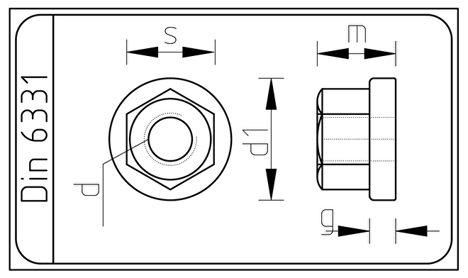 Zware flensmoer Rvs A2 Din 6331