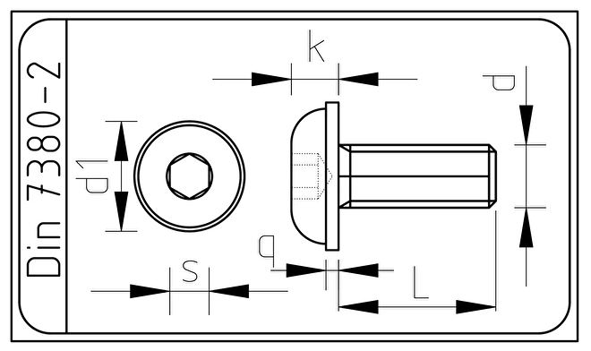 RVS Laagbolkopflensschroef met binnenzeskant M3x5 ISO 7380.