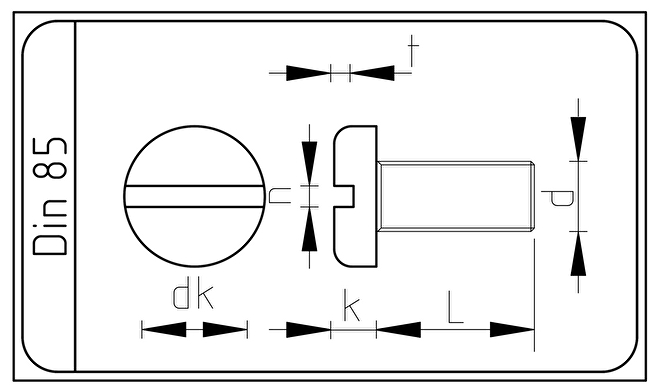 RVS Metaalschroef DIN 85