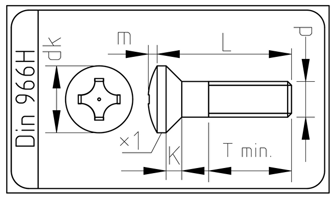 RVS Bolverzonken bout M3x5 Din 966H.