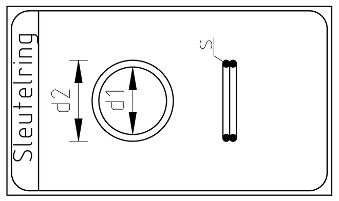 RVS (A4 AISI316 1.4401) Sleutelring Ø​ 30mm.