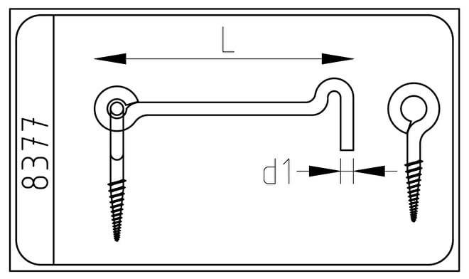 RVS Windhaak d1=4,5  L=120mm.