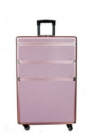 Drie-delig roze/zilvere glitter trolly