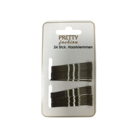 Schuifspeld 24 stuks 5 mm - bruin I haarspeld