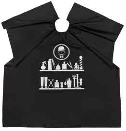 Comair Barber Kapmantel Zwart/Zilver 120 x 140 cm SALE I AANBIEDING