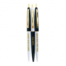 Studio Stationery - Black & white Ballpen set (3 stuks)