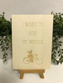 A6 | Houten kaart - I want to ride my bicycle