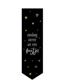 Sticker vandaag vieren we een feestje | 25 mm x 85 mm