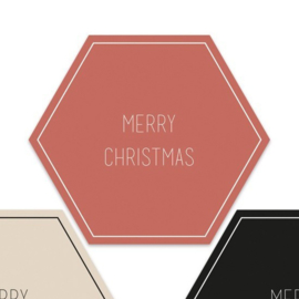 Merry Christmas hexagon  | 55mm merry christmas (rood)