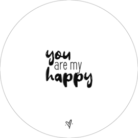 Wandcirkel - You are my happy (wit)