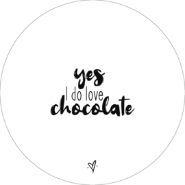 Wandcirkel - Yes i do love chocolate (wit)