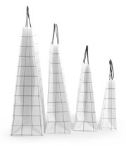 Draagtas papier grid wit (32 x 41 cm)