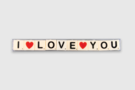 Letterkaarsjes in verpakking - I love you