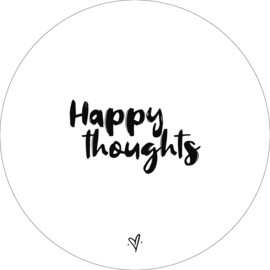 Wandcirkel - Happy thoughts (wit)