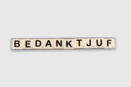 Letterkaarsjes in verpakking - Bedankt juf