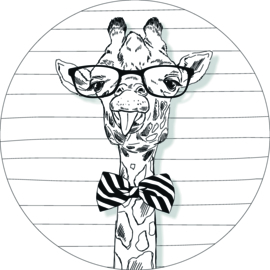 Wandcirkel - Giraffe (tong)
