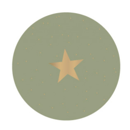 Sticker Ster groen met goudfolie | 35mm