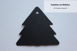 Kerstboom label zwart